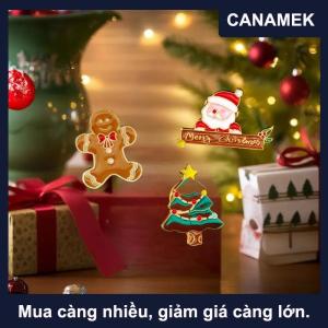 【CANAMEK】 3 cái bộ Thời Trang Giáng Sinh Trâm Cho Phụ Nữ Người Đàn Ông Dễ Thương Santa Claus Chuông Elk Bông Tuyết Người Tuyết Men Pins Đảng Trang Sức Quà Tặng