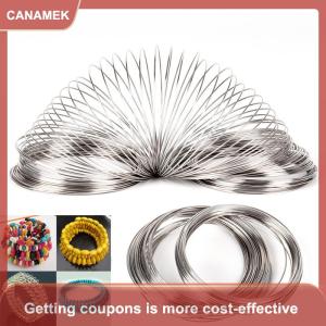 【CANAMEK 】 100PCS Set Loops Stainless Steel Memory Wire Bracelet Bangle Jewelry Crafts Making