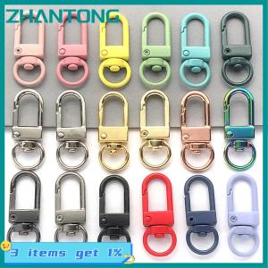 ZHANTONG ตะขอก้ามปูหมุนได้สีลูกกวาด1ชิ้นตะขอเกี่ยวเครื่องประดับโลหะแบบทำมือสำหรับทำกระเป๋าถือพวงกุญแจ