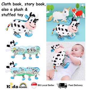 Kidshouse 3D Soft Book Unicorn Dairy Cow Fox Doll Baby Early Educational Story Reading Infant Quiet Book Plush & Stuffed Doll Toys for Babies Cloth Book ET100