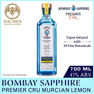 Bombay Sapphire Premier Cru Premium Distilled London Dry Gin Murcian Lemon Limited Edition Gin Gift in Sustainable Gift Wrap 47% ABV 70cl / 700 ml + FREE Double Dutch Mixer (random) x4