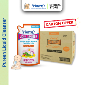 Pureen Liquid Cleanser (Orange) Refill Pack 600ml x 12 packs (Carton Pack)