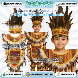 Baby Fourths Couture United Nation Nigeria Myanmar Indonesia Costume with Cape for United Nation Attire for UN Events for Kids