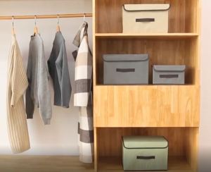 Portable Foldable Linen Cloth Storage Box kotak simpanan Simpan Kain