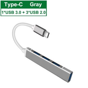 【Ready Stock】Type C Hub Converter USB Splitter 4 Ports Hight Speed USB 3.0 HUB OTG Printer for Laptop PC Data Charge