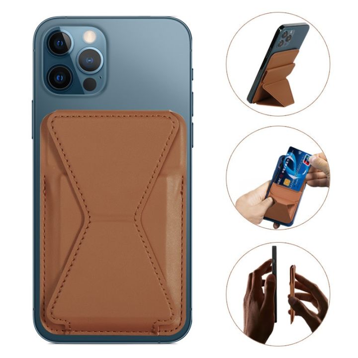 New Magnetic Leather Wallet Case For iPhone 12 Card Holder For iPhone 12 Pro Max Mini For Magsafe Card Bag Phone Case Stands