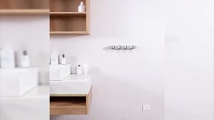 Broom Mop Holder with Hooks Wall Mounted Broom Storage Rack No Drilling Self-Adhesive Kitchens Organizer Multifunction