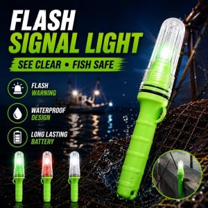 C6471 Waterproof Design LED Fishing Light Floating Structure Long Lasting Battery Floating Net Marker Light Bright Flash Function Fishing Signal Light Night Fishing