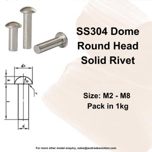 Stainless Steel 304 Dome Round Head Solid Rivet