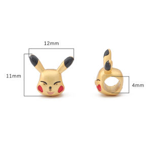 1PC High Quality Gold Plated Brass Enamel Charm Chinese Coin Zodiac Tiger Lucky Amulet Charm Pendant New Year Beads for Bracelet Necklace Jewelry Making Accessories