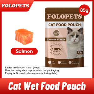 FOLOPETS 85g Kitten / Adult Cat Wet Food Pouch Tuna Chicken Salmon Flavor Real Meat For Adult Cats and Kitten Cat Snack High Protein