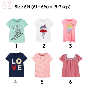 Áo thun bé gái cotton siêu đẹp nhiều màu nhiều kiểu dáng O.sh.k.osh size 6M-3T (5-15kg) VNXK Phần 1