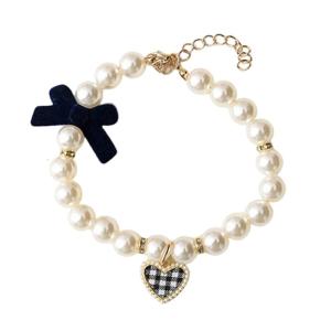 Trọng lượng nhẹ thời trang Ngọc Trai cung mèo Vòng Cổ Phụ Kiện Thú Cưng Vòng cổ