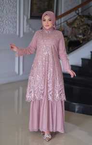 QC. READY QUENNIE GOWN2 ORIGINAL AURA HIJAB QUEENIE GOWN 2 TILLE GAMIS PESTA TERBARU TERLARIS BAJU PESTA MODERN