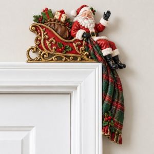 OOC Double-sided Printing Door Topper Wooden Vintage Door Frame Decoration Octopus L-shaped Door Corner Decor Christmas