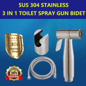 Stainless Steel Heavy Duty Bidet Spray Gun Set Flushing Washer Bathroom Toilet Washer