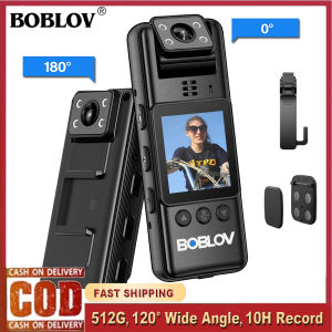 BOBLOV A23 Mini Body Worn Camera 512GB 1080P 180° Rotate Video Camera Night Vision Body Camera 10 Hours Recording Audio and Video Recorder Vlog Camcorder with Magnetic Clips for Daily Delivery Sports