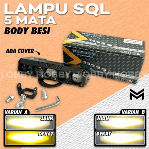 LAMPU TEMBAK 2 WARNA PUTIH KUNING SQL 5 MATA ORIGINAL MOSCOW BODY FULL BESI WATERPROOF ARUS DV 12-80V FOGLAMP LAMPU KABUT LAMPU SOROT MOTOR MOBIL LAMPU TEMBAK SQL 5 MATA LENSA 5 LED SUPER TERANG 18WATT FOG LAMP MOBIL TRUCK MOTOR PNP INCLUDE DUDUKAN BAUT