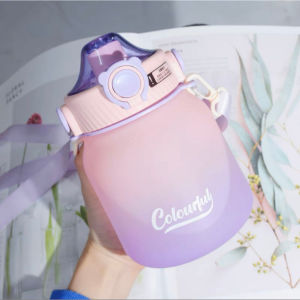 1.1L Pastel Water Bottle with Straw Free-Flocking Flip-flop Lid/Kiddie Kids Baby Outdoor Indoor Tumbler