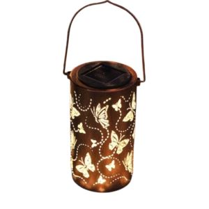 COPOTIYA Butterfly/Flower Hanging Solar Lanterns Solar Powered Portable LED Solar Night Light Outdoor Decorative Vintage Solar Wind Chime Lamp Home Decoration
