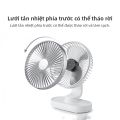 Quạt tích điện 2 cổng sạc, quạt mini để bàn pin 4000mah dùng liên tục đến 15h, quạt tích điện để bàn cỡ lớn xoay tự động. 