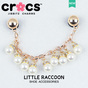 Metal jibbitz cross charm Shoe Buckle metal Chain Decorative Buckle Pearl Gem Hole Shoe Accessories