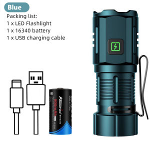 AloneFire 6500K 3x Led Mini Flashlight USB Rechargeable Portable Torch For Outdoor Hiking Camping 7Mode 1600Lumen