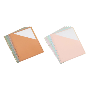 5Pcs 11 Hole Punched Binder Dividers with Pocket 3 Hole Punched Refill Paper for Binder Notebook Journal Planner