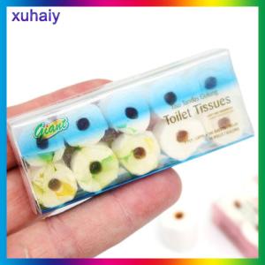 xuhaiy ม้วนกระดาษทิชชู่ขนาดเล็กสำหรับตกแต่งบ้านตุ๊กตาอุปกรณ์ตกแต่งห้องน้ำใน1 12