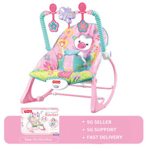 [SG Seller] TiiBaby Multi-function Infant to Toddler Portable Rocker Baby Dinner Chair Rocking Chair Kid Seat for Feeding Sleeping with Toys Music Vibration