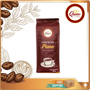Cà Phê Hạt Rang QUEEN COFFEE PIANO - 500g/ túi từ hạt  Arabica Robusta Culi (Đen Đắng Đậm Đặc) mùi thơm tự nhiên hậu ngọt