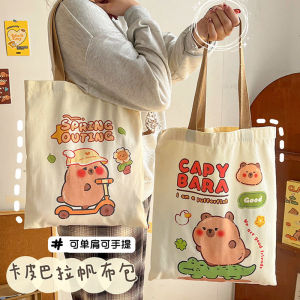 Sanrio Hellokitty Canvas Bag My Melody Kuromi Cinnamoroll Womens Shoulder Bags Casual Large Capacity Shopping Girl Gift