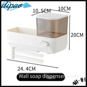 【dipao】 With Drain Tray Wall Mounted Soap Dispenser With Sponges Holder Hand Press Dishwashing Liquid Holder Large Capacity Waterproof