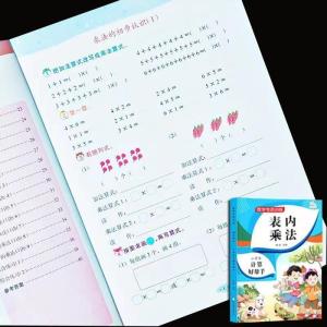 Practice Workbook Exercises Multiplication and Division Within 99 Times Tables for Memorizing Multiplication Table Math Work二年级全套九九表内乘法除法口诀表人教版小学生数学思维训练