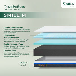 Smile by Picasso ที่นอนเมมโมรี่โฟม รุ่น Smile-M แถมฟรี!! หมอนหนุน [รับประกัน 10 ปี]