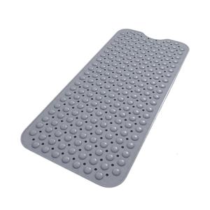 Solid Color PVC Bath Mats Secure Suction Cup AntiSlip Water Resistant Shower Mats for Bathrooms
