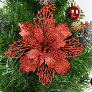 4PCS Sparkling red flower garland Wedding Birthday Party Christmas flower decor for home 2026 2027 Xmas gift for kids