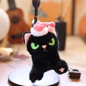 💥【Special price】💥UWO 1ชิ้นหมวกตุ๊กตาอิโมจิรูปลูกแมวน่ารักพวงกุญแจตุ๊กตากระเป๋าแมวน่ารักจี้ตกแต่งมาพร้อมกับการนอนหลับของเล่นเด็กของขวัญวันเกิด