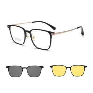 FIRADA แว่นตาแม่เหล็กสี่เหลี่ยมวินเทจสำหรับผู้ชายแว่นตาแฟชั่นดีไซน์ใส่สบายกรอบแก้วตามใบสั่งแพทย์สำหรับ T93005Y