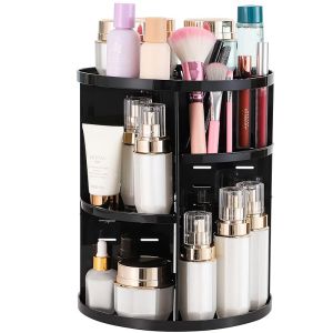 Clear Rotating Makeup Organizer for VanityAdjustable Skincare Organizer CountertopCosmetic Display Cases for BeautySkin CareSpinning Makeup StandMake up Storage Organizer and Perfume organizer