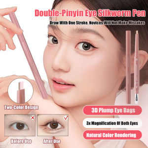 【One-Stroke Easy Eyelid】3D Plump Dual Color Eyelid Pencil Waterproof Long-lasting Color Smudge-proof Eyeliner For Beginners