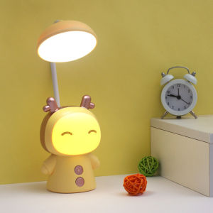 Cute Desk Lamp Cartoon USB Rechargeable Table Lamp Eye Protection Reading Lamp Student Kids Home Decor