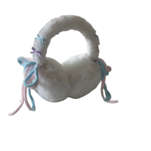 MYCOLOR ขนกระต่ายเทียม ที่ปิดหูกันหนาวผูกโบว์ ที่ปิดหู Y2k ที่ครอบหูกำมะหยี่ ทันสมัยและทันสมัย กันลม ที่อุ่นหูสำหรับฤดูหนาว สาวๆ