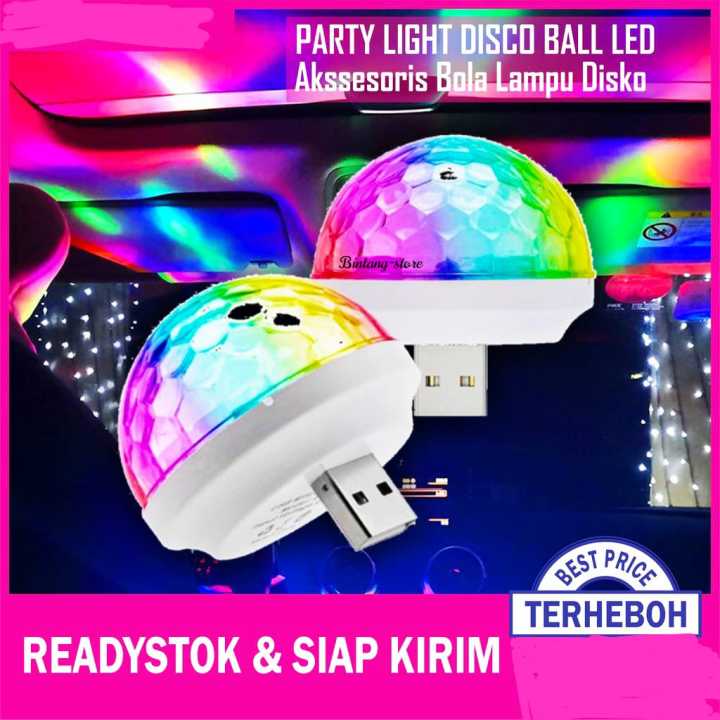 LAMPU DISCO BOLA DJ / USB MINI LAMPU DISCO LIGHT PORTABLE MIRABALL / Lampu disko mini sensor suara nyala warna-warni bisa mengikuti alur musik