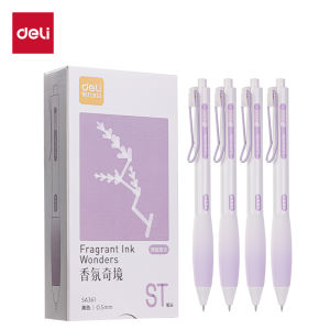 Deli Scented Ballpen Press Gel Pen 0 .5mm head black Ink ST Head 1Pc SA361(Long-lasting Fragrance)
