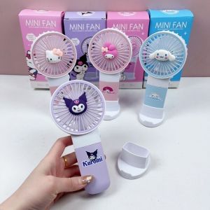 Cinnamoroll Kuromi Anime Desktop Fan Kawaii Sanrio Handheld Fan Cute My Melody Portable Fan