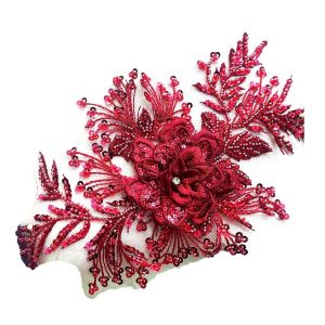 FWFHTP Colored Applique Lace Flower Stickers Flower Cloth Pieces Bead Accessories Handmade Nail Beads Sewing Accessories Lace Applique Sewing Materials Wedding Dress Decoration