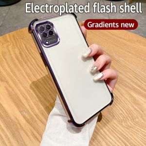 Luxury Plating Case For Samsung Galaxy A12 SM-A125F/DS M12 SM-M127F/DSN A11 SM-A115F/DS M11 SM-M115F/DSN Clear Shockproof Camera Protection Cover