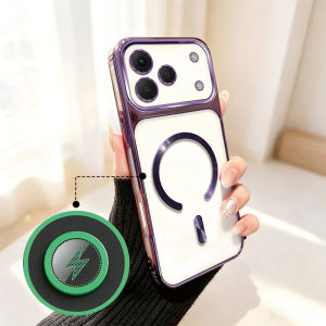 Case For Tecno SPARK 50 Phone Case New High-End Strong Magnetic Suction C-Port Wireless Charging Ring Large Window Mirror Shockproof Soft Shell