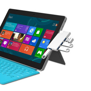 Flujo Ultra Slim USB 3.0 HUB Aluminum 4 Port Rotatable USB 3.0 Hub with Swiveling Connector Compatible With Microsoft Surface MacBook Ultrabook and Laptop for Microsoft Surface ChromeBook Pixel Lenovo Yoga